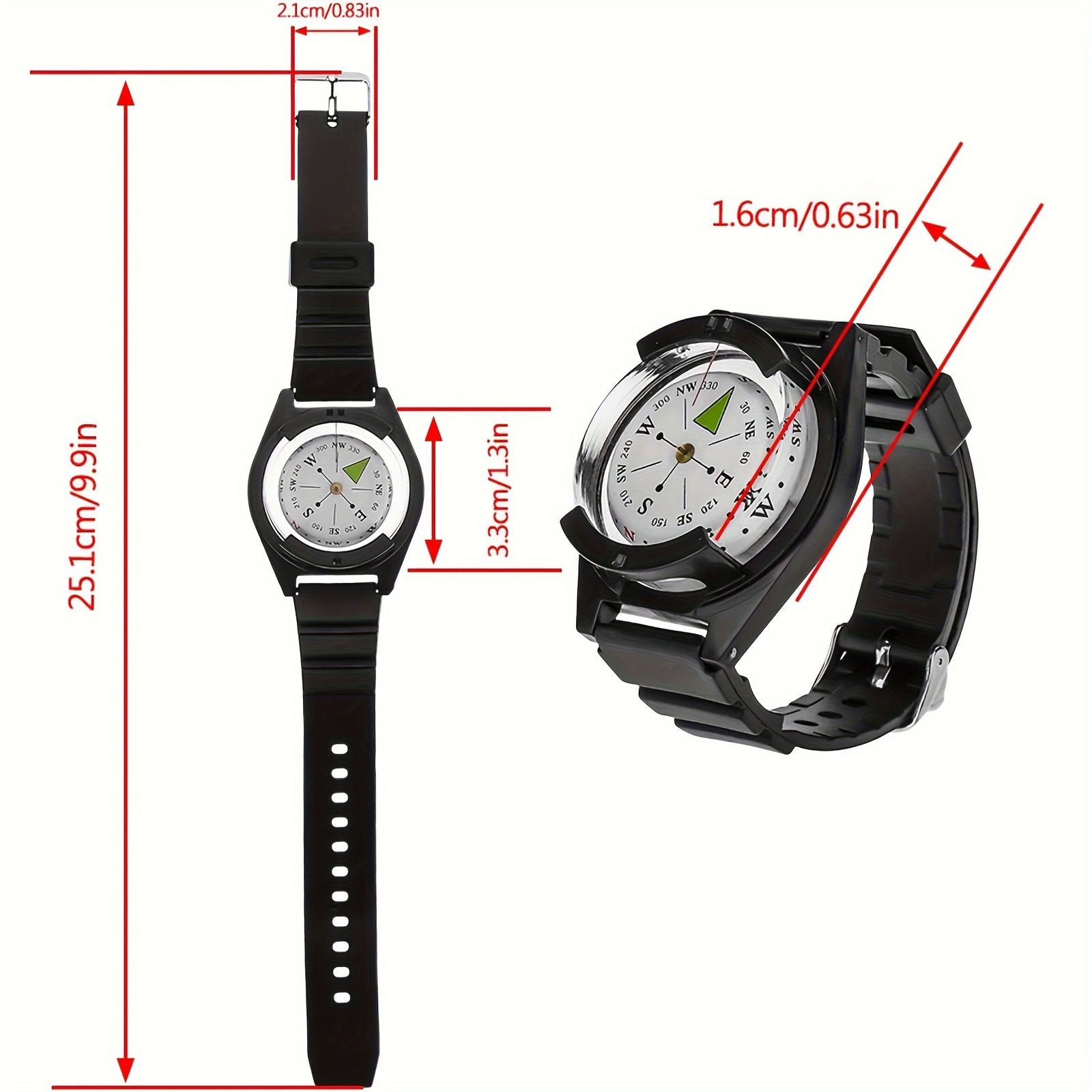 1pc portable accurate watch diving compass silicone strap image 4