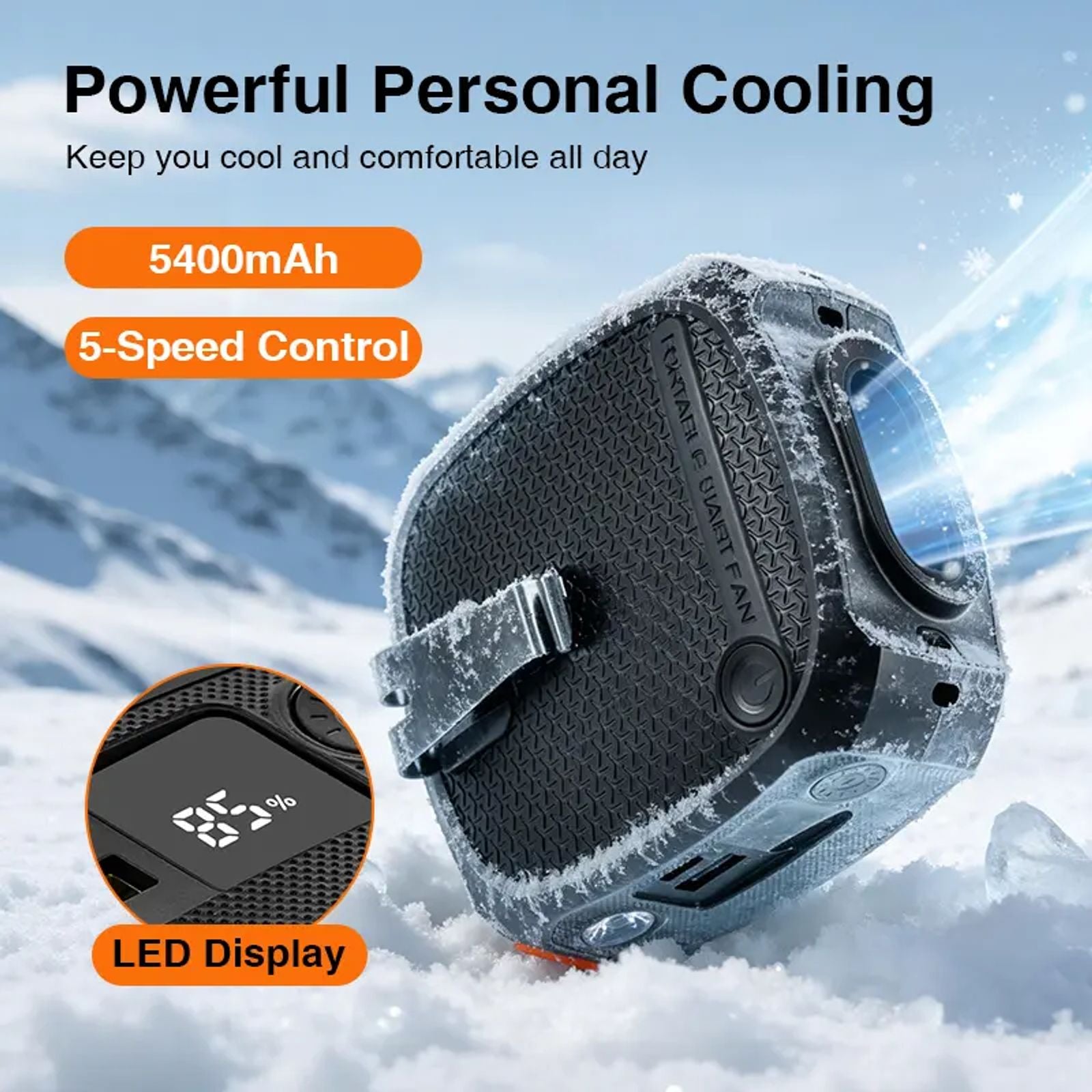 waist cooling fanwaist cooling fan - 10000mAh Phone Power Bank & 18H Max Runtime, 5-Speed Control, Built-in LED & SOS Flashing Light. Ideal for Jobsite Workers, Camping, Fishing, Sports, Hiking & Travel.