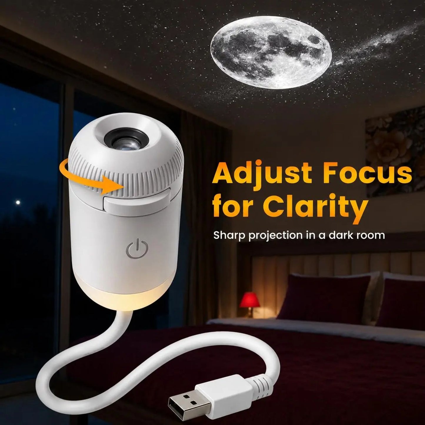 USB Star Sky Projector Lamp, Mini Galaxy Night Light for Bedroom, Romantic Room Decor, Kids Room, Dorm Room & Indoor Space image 4