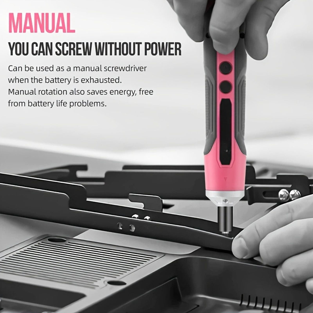 34pcs pink cordless drill screwdriver women household diy image 4