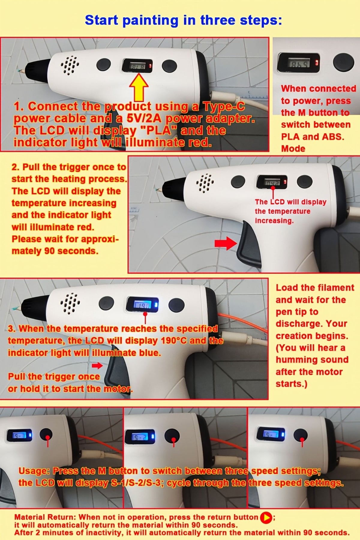 xolecr 3d printing hot pen gun multi functional image 8