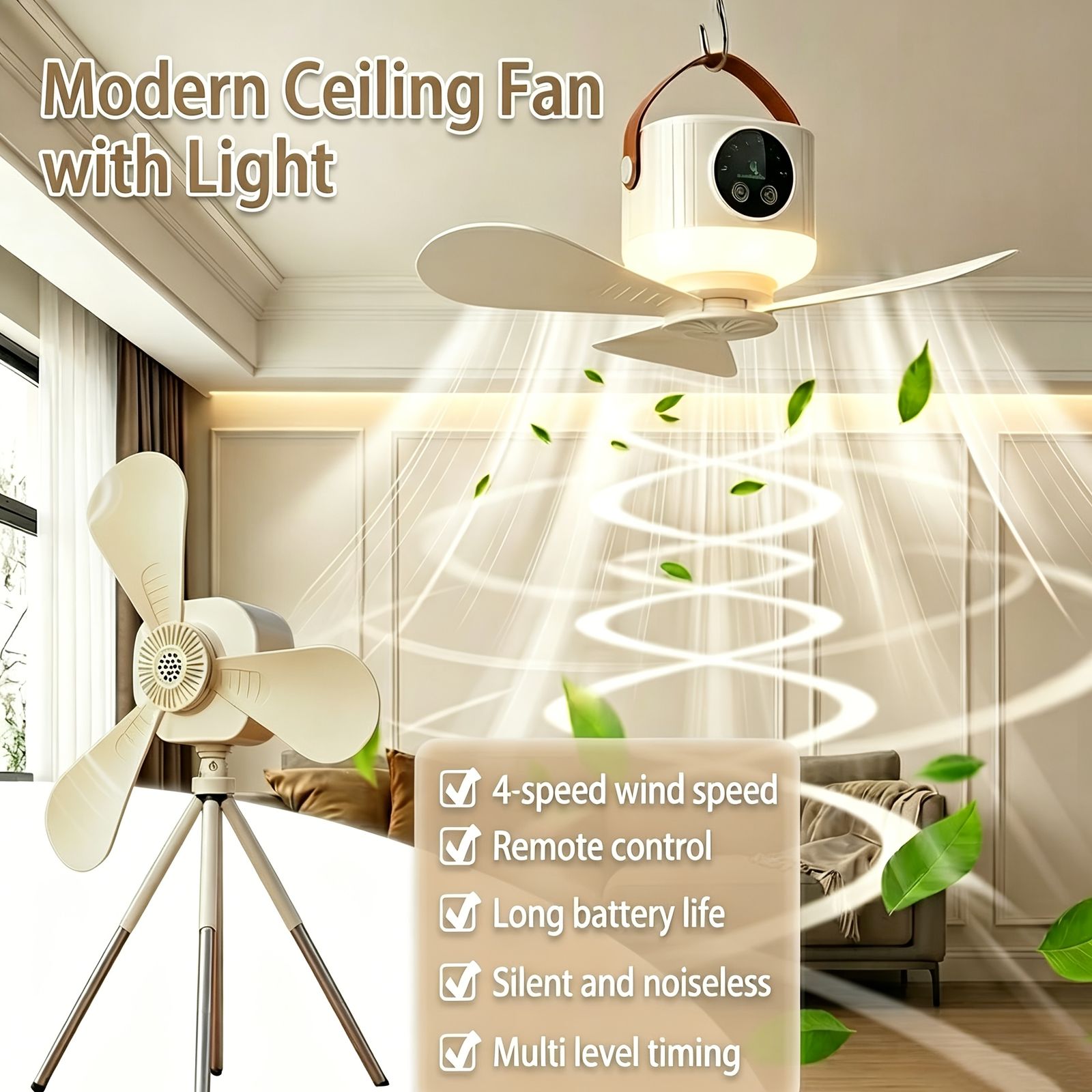 versatile 2 in 1 camping fan led light remote usb image 4