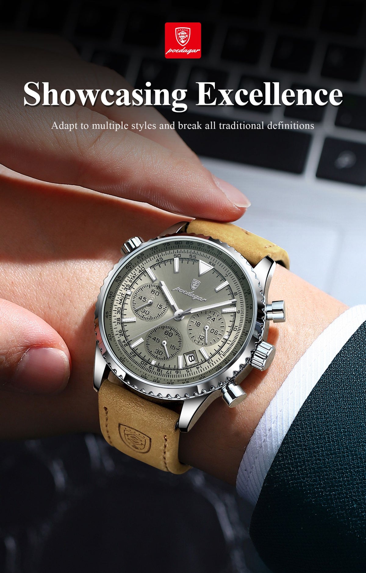 luxury business calendar chronograph multi image 3