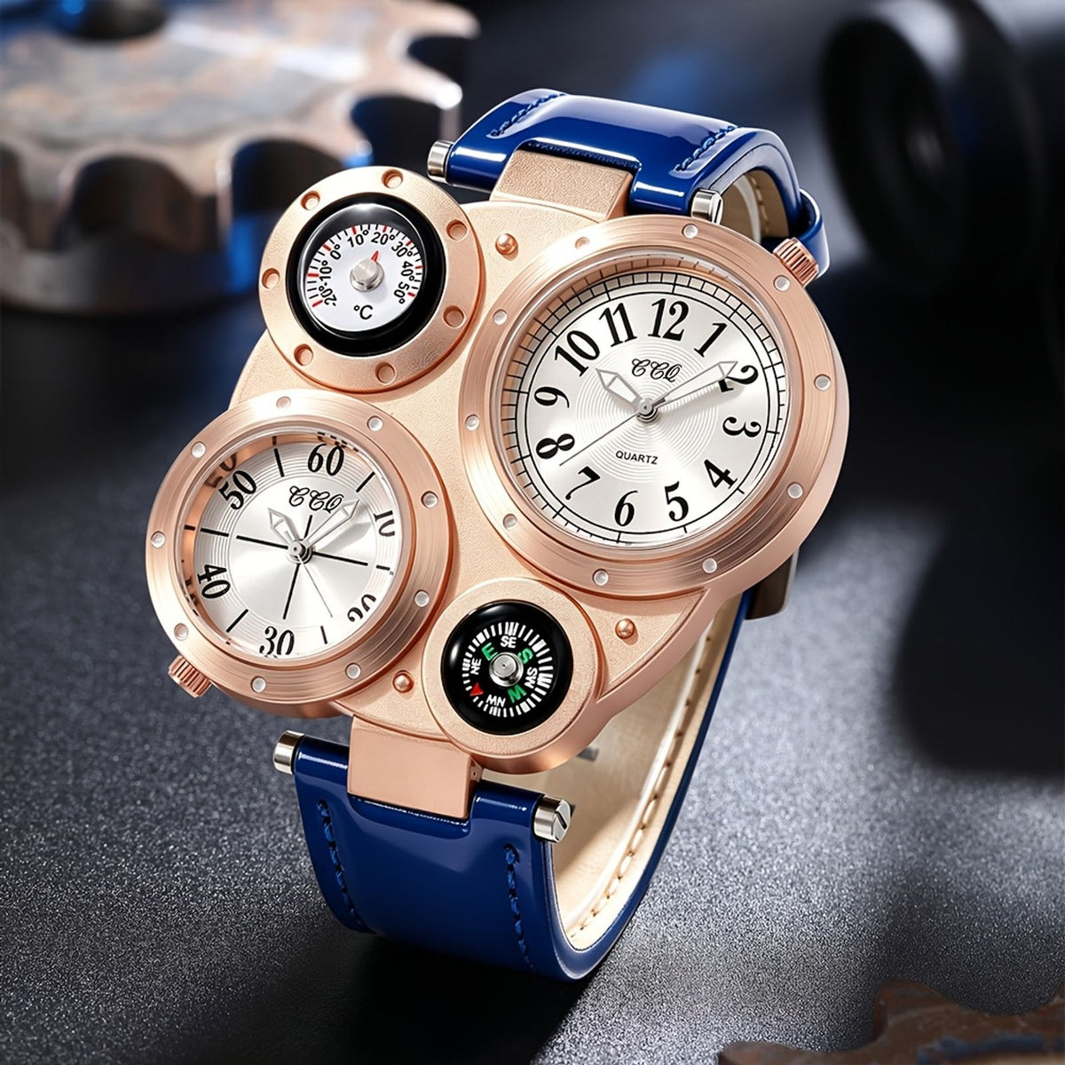 1 mens large dial retro wristwatch image 8