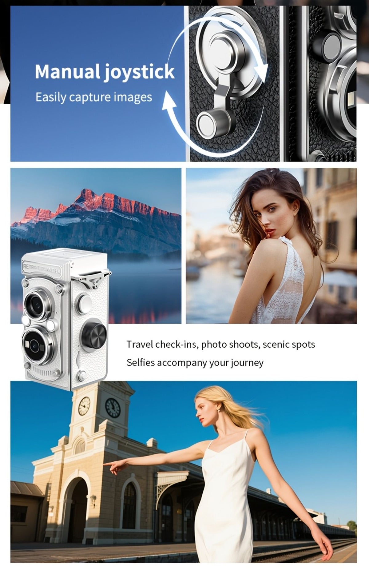mini retro digital camera 1080p hd video recording tripod image 6