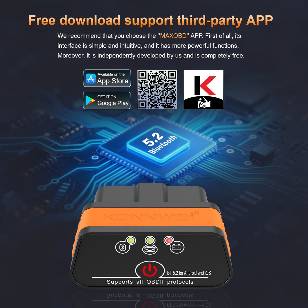 kw901 orange wireless 5 0 code reader v1 5 obd image 4