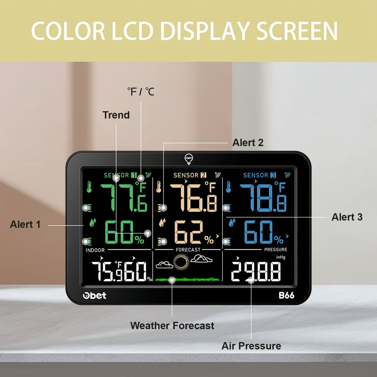 wireless weather station 3 remote outdoor sensors image 6