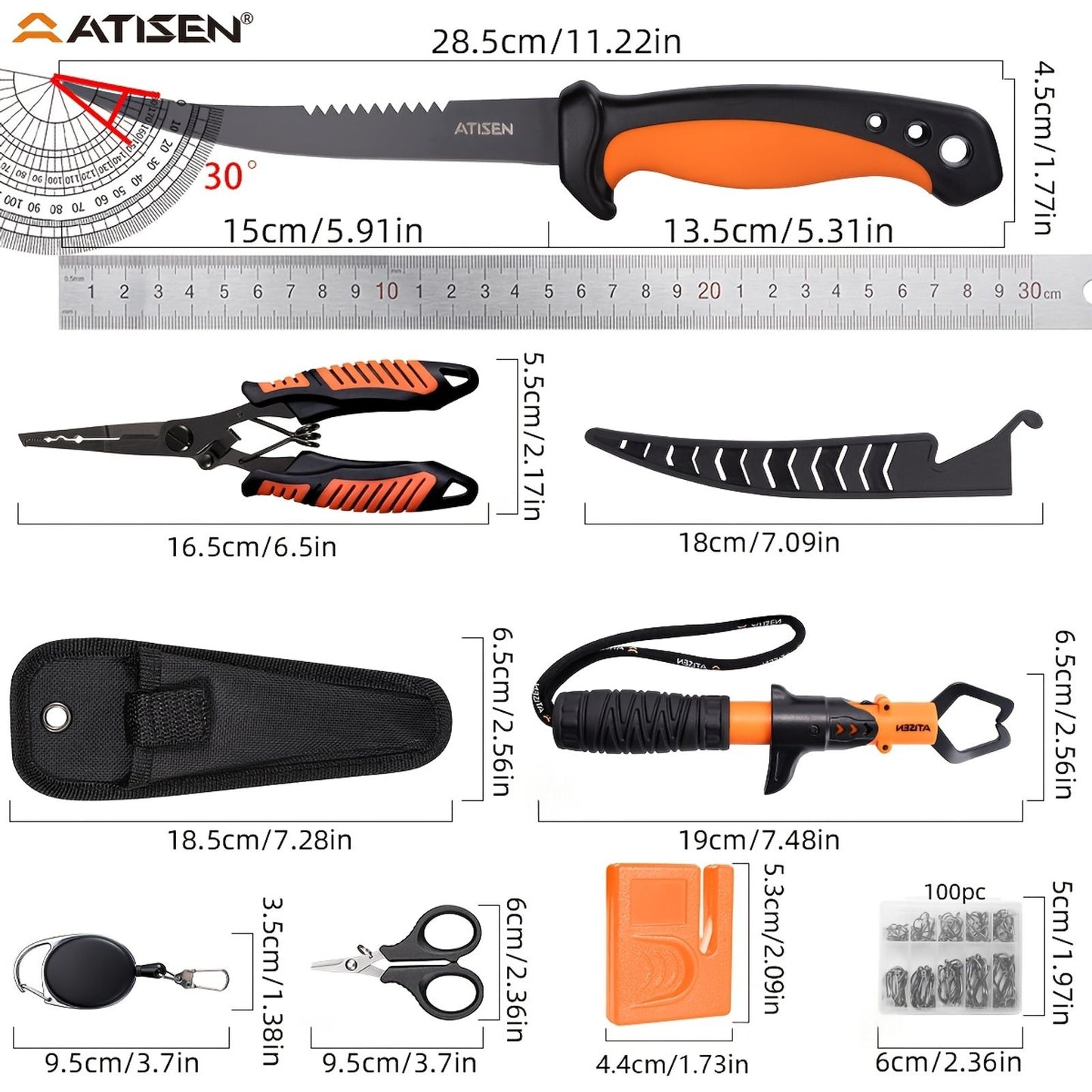 fish knife set bait knife shrimp tongs knife image 9