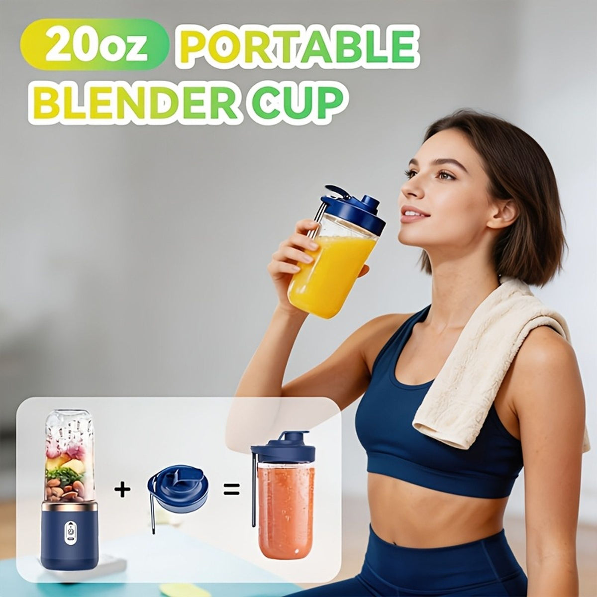 portable 6 blade multifunctional juicer two detachable cups image 8