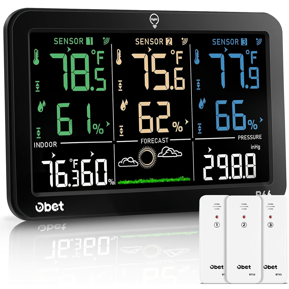 wireless weather station 3 remote outdoor sensors