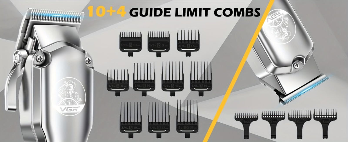 vgr hair clippers trimmers set men professional t blade zero image 4