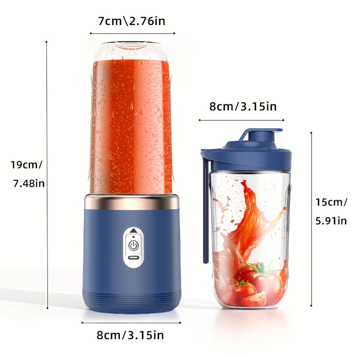 portable 6 blade multifunctional juicer two detachable cups image 10