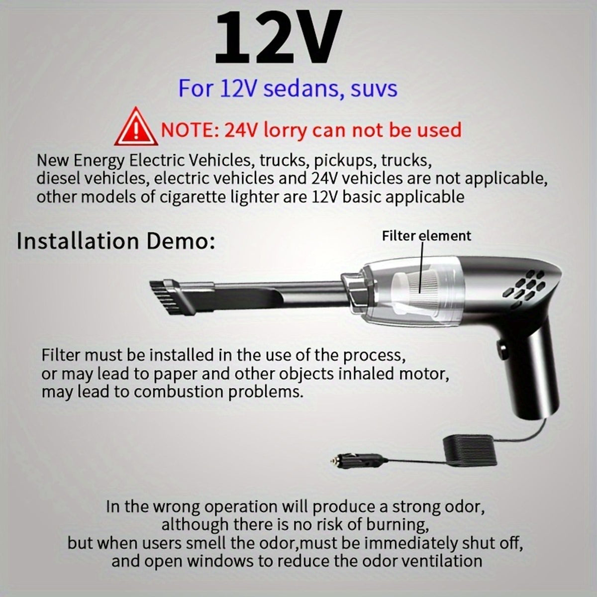 12v 5100pa hand held car vacuum cleaner super strong suction image 12