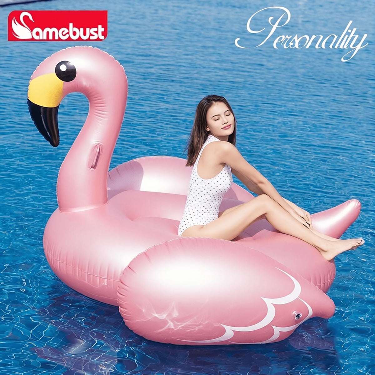 inflatable rose floating lounger image 4