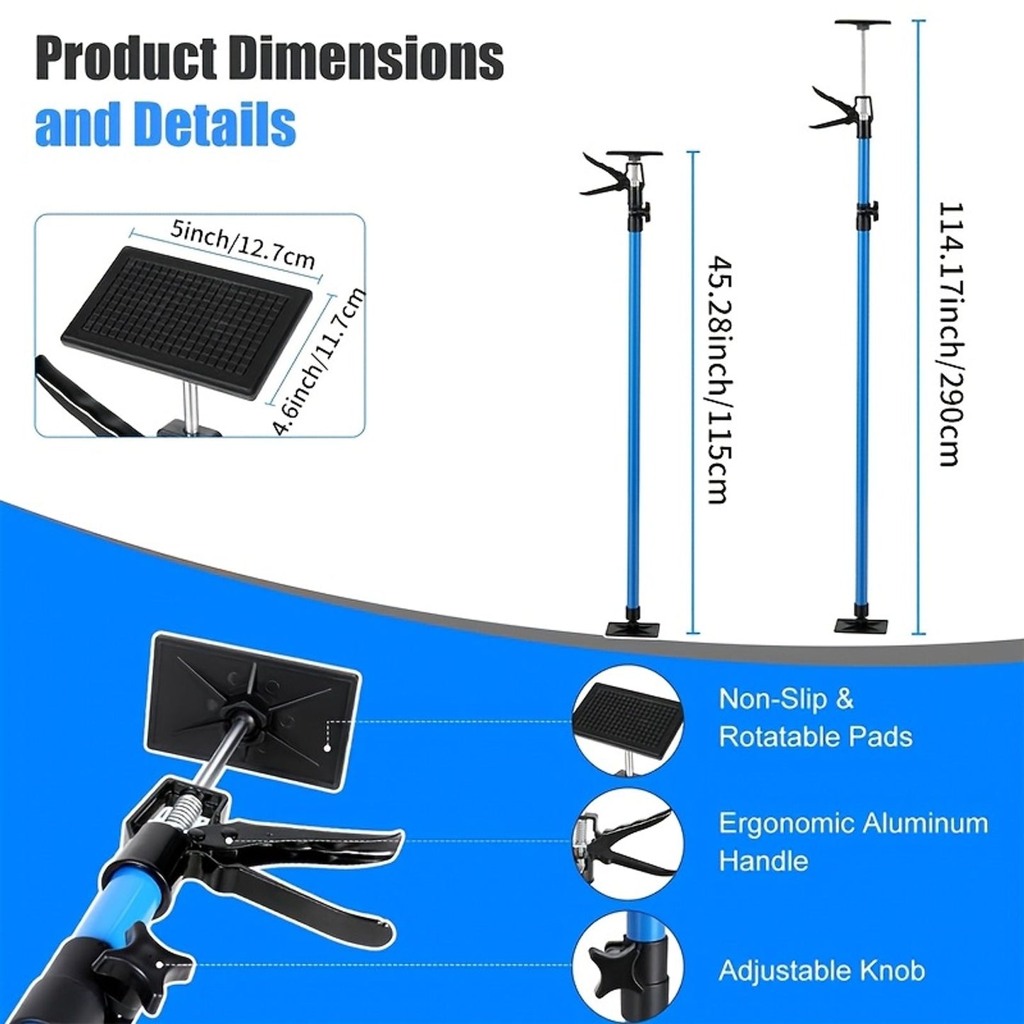 adjustable steel support rods manual lifting tool support image 5