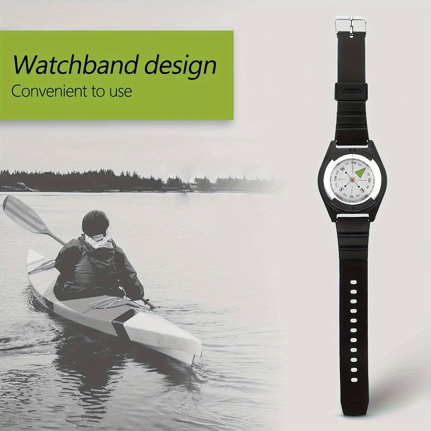 1pc portable accurate watch diving compass silicone strap image 6