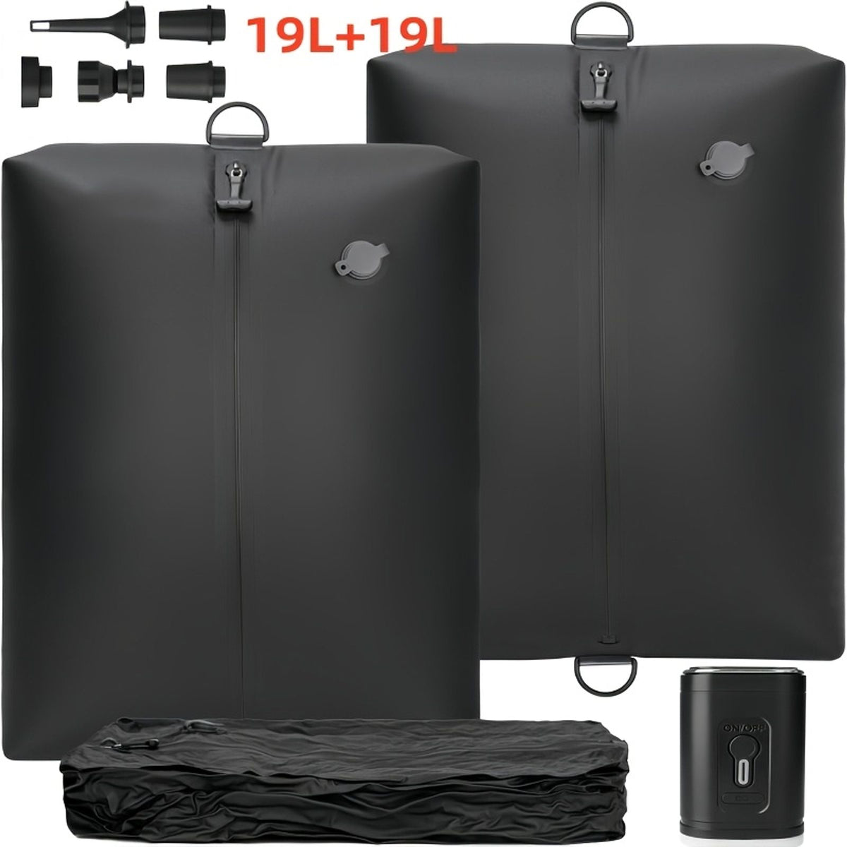 vacuum bags for travel with pump, 2 pack reusable vacuum compression bags for travel with zipper, for suitcase, backpack, black - home & kitchen