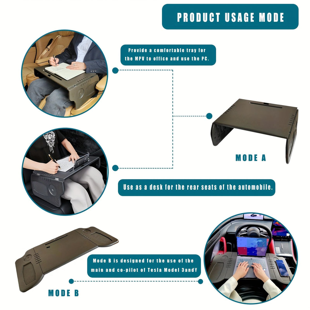 foldable car workstation folding table car cup holder car image 6