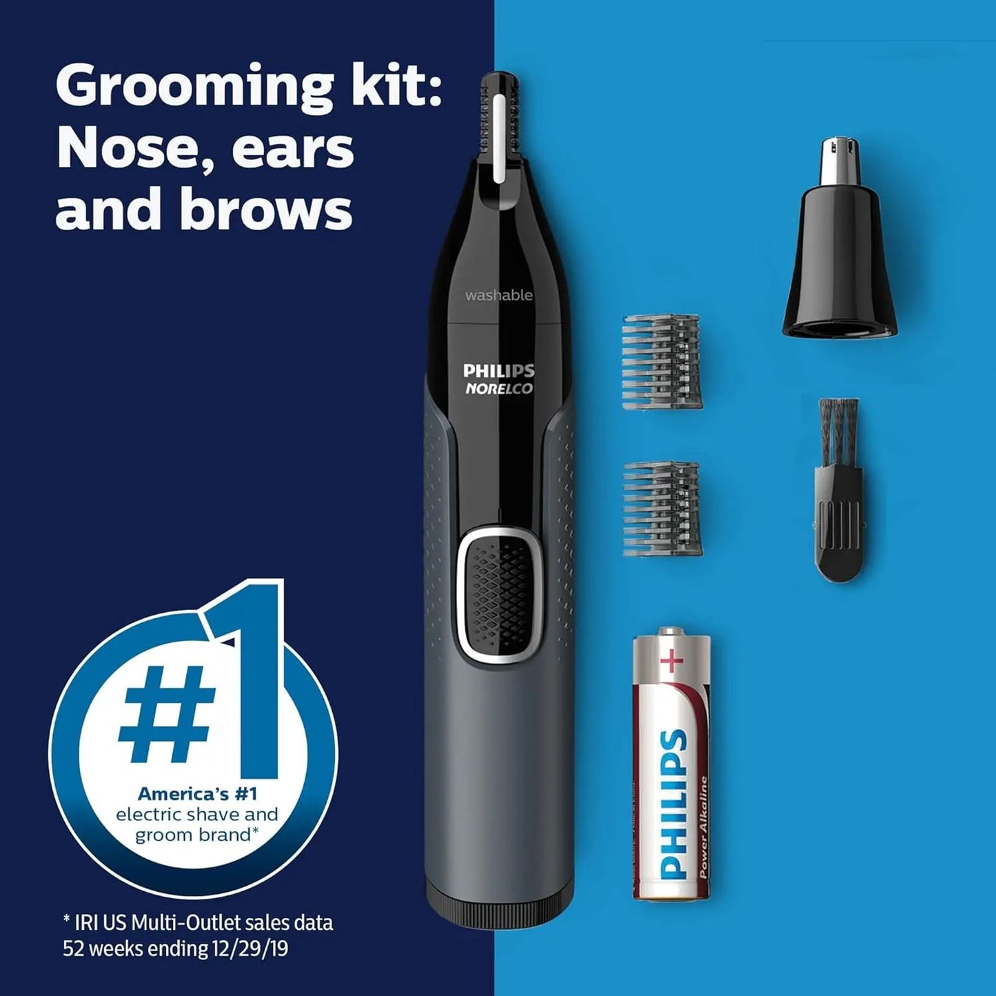 Philips Norelco Nose Trimmer for Nose, Ears, Eyebrows Steel Comfort image 6