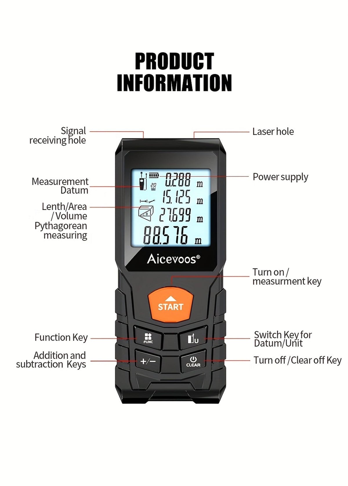 digital laser rangefinder 50m 70m 100m 120m laser image 13