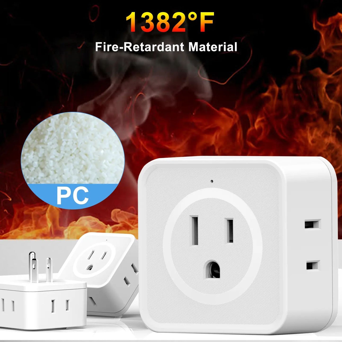 Multi Plug Outlet Splitter 2 Pack, Multiple Outlet Extender Adapter with 5 Outlets, Side Outlet Splitter Box for Cruisel, Office, Dorm Essentials image 8