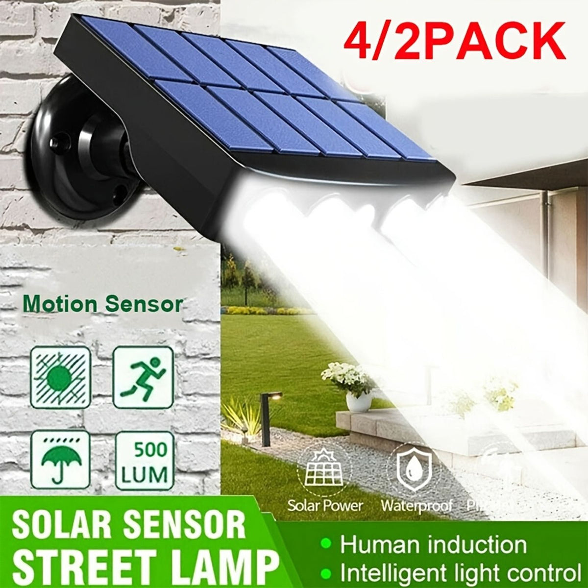 2 4pcs commercial solar wall lights outdoor