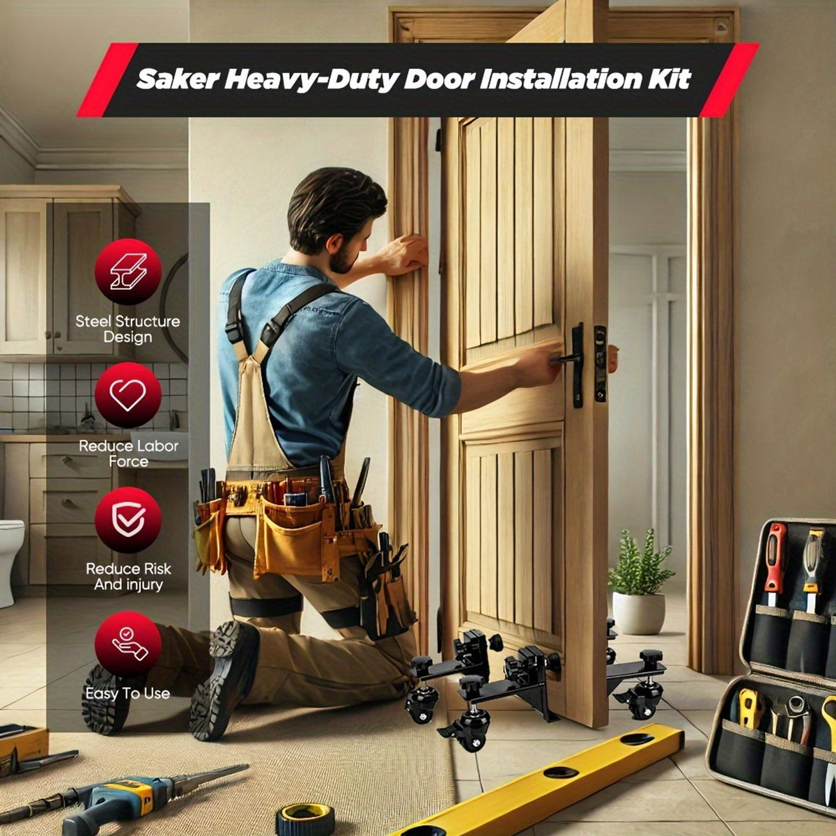 heavy duty door installation kit suitable pre hung image 2