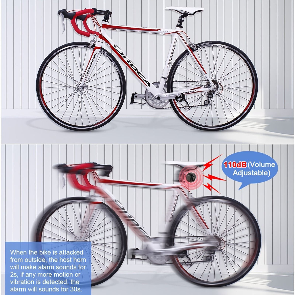 bike vibration sensing alarm usb charging remote image 6