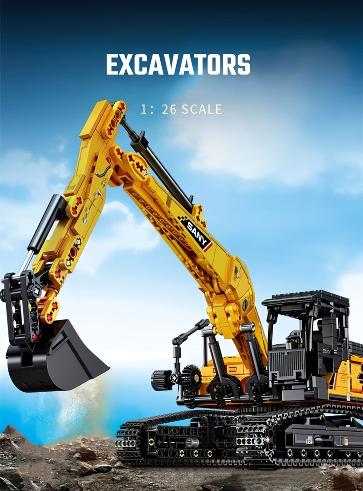 1022pcs excavator building blocks city construction image 3