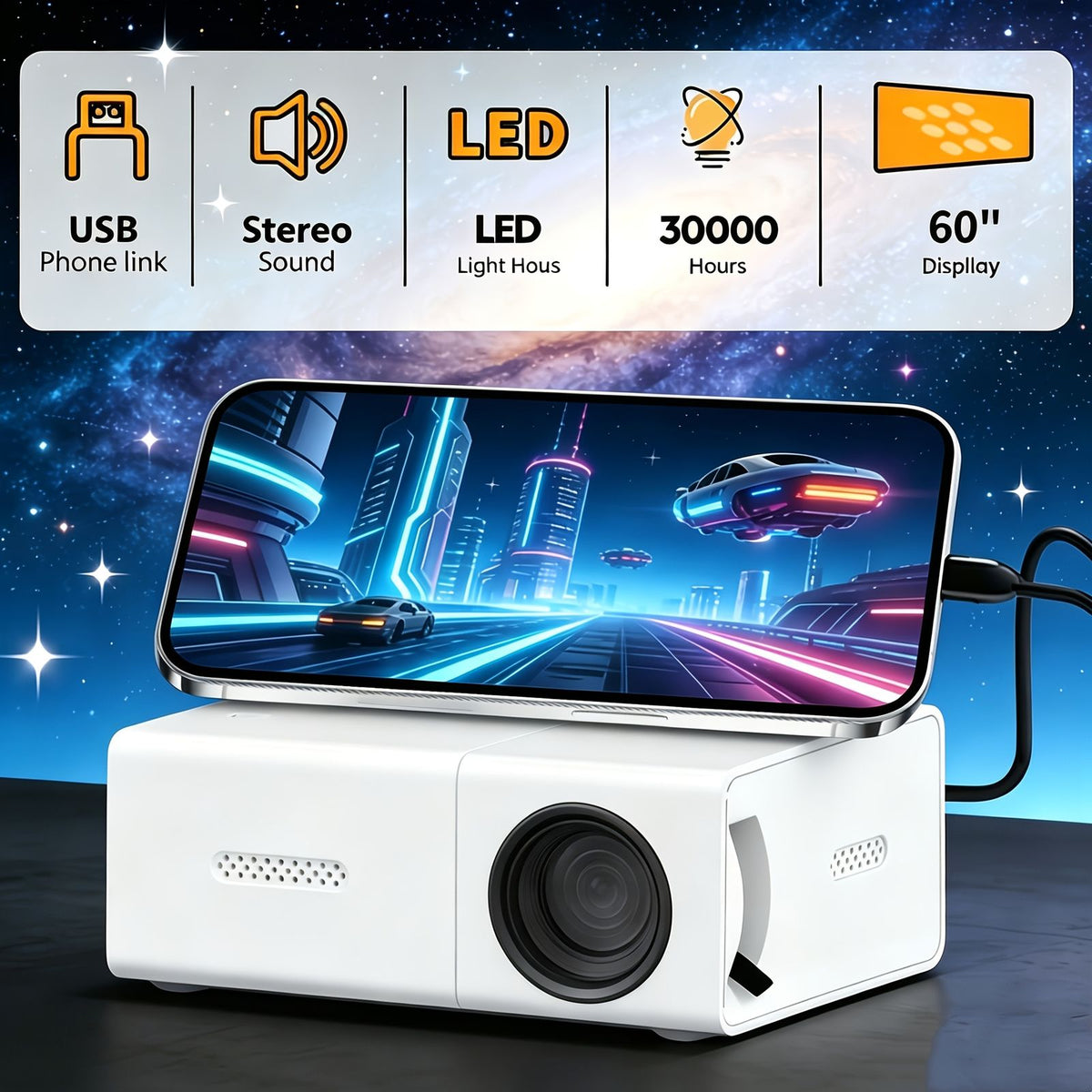 portable mini projector compact handheld no adapter included