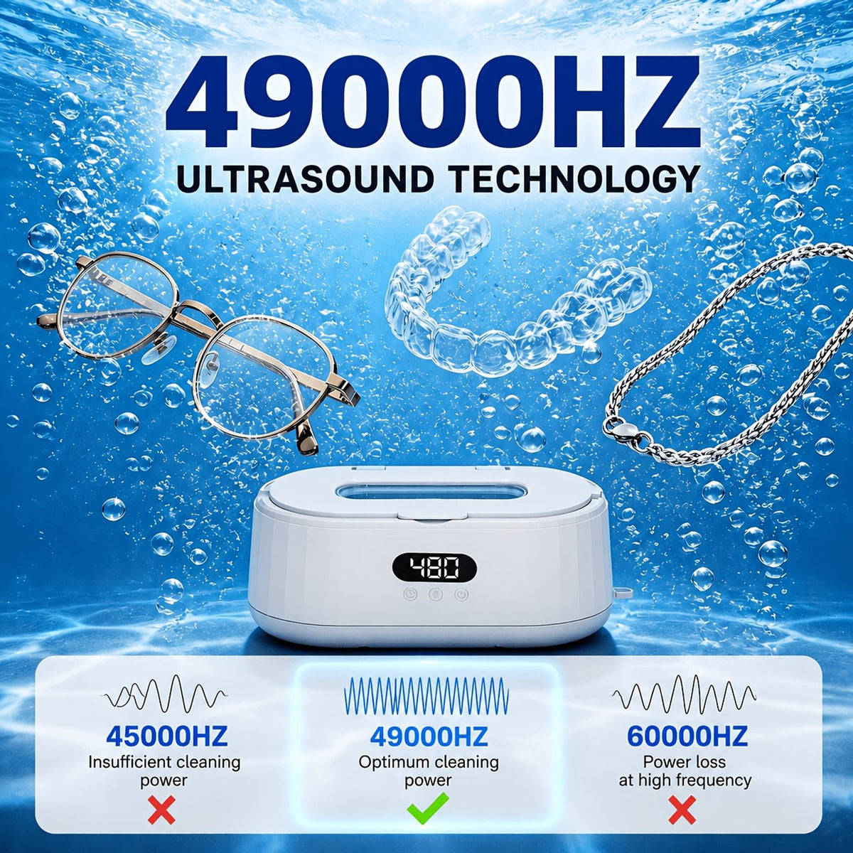 technology jewelry cleaner 49khz image 4