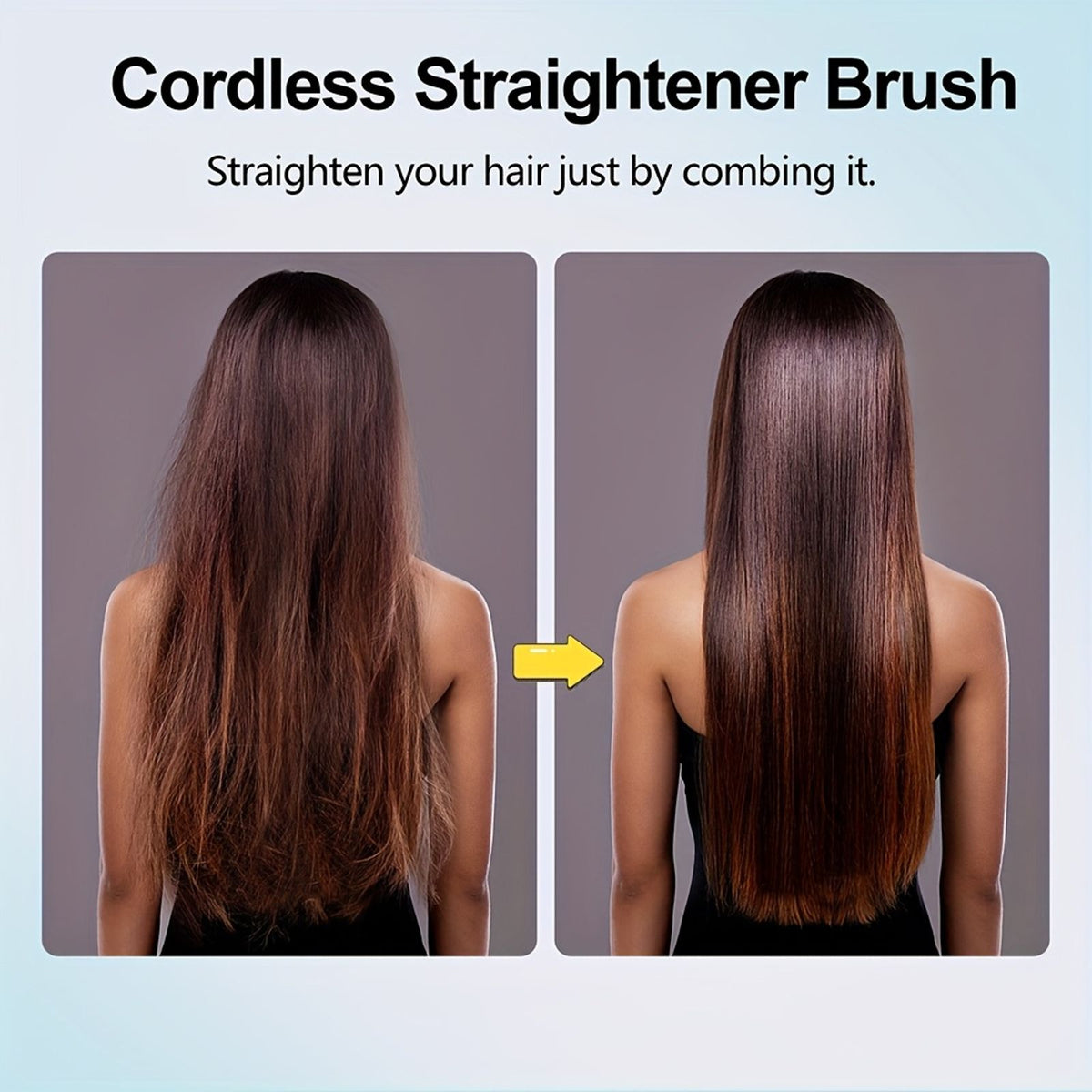 cordless hair straightener brush rapid heating hot comb hair image 7