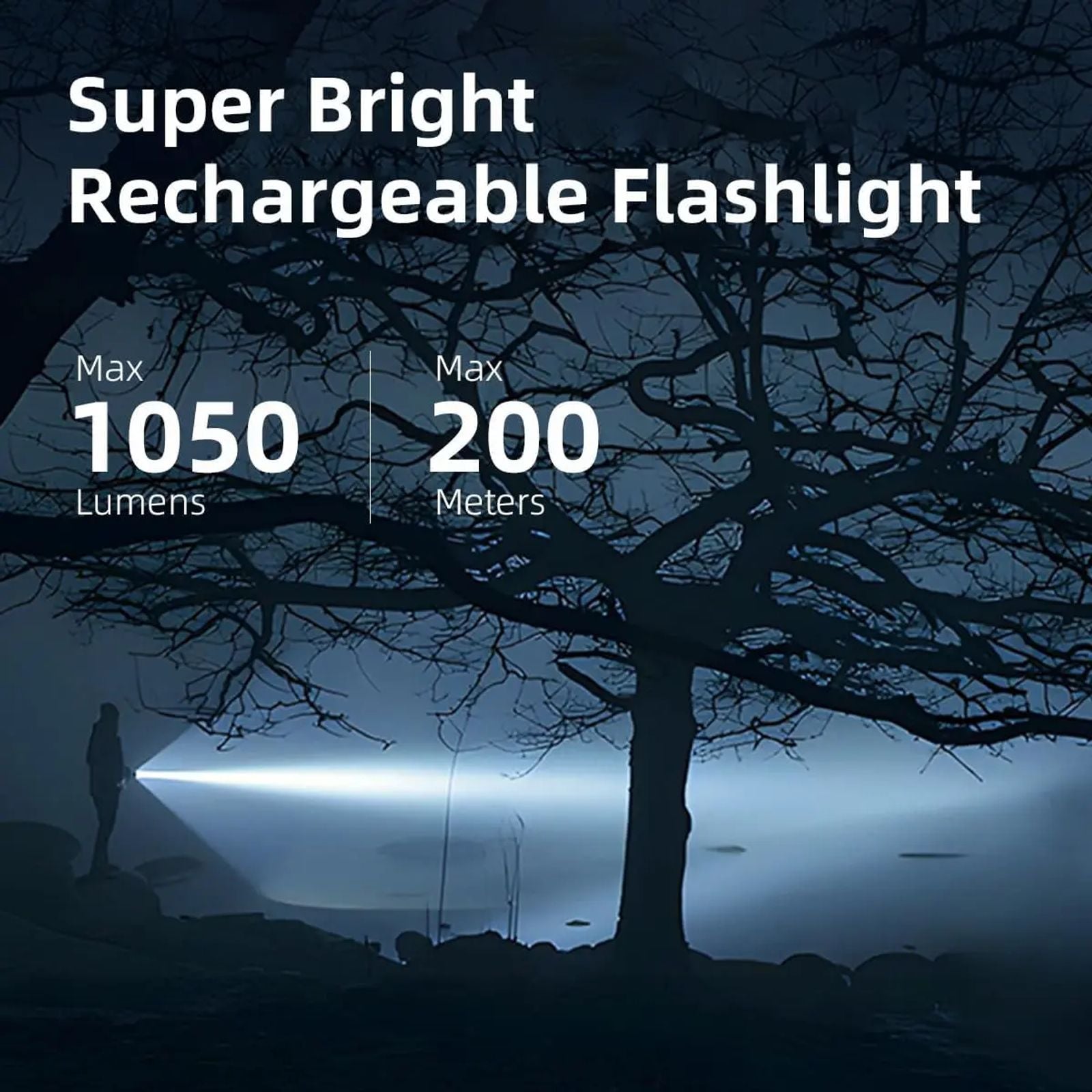 WARSUN 700LM LED Flashlights, 3 Modes, Water-Resistant, 2.89oz, 4.09in (2-Pack)#Summervibes image 2