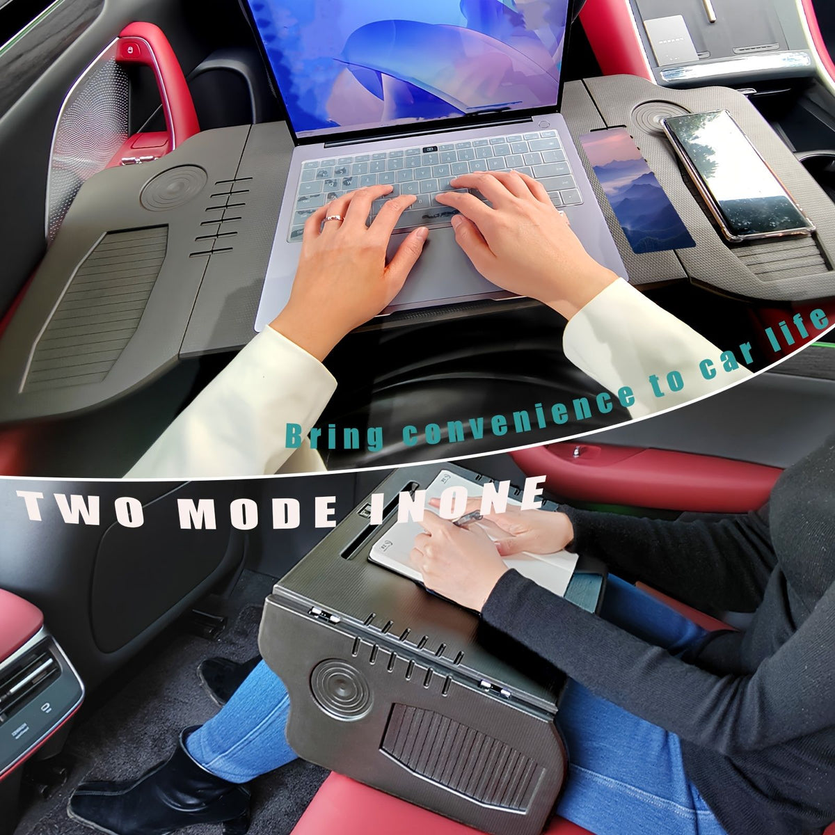 foldable car workstation folding table car cup holder car image 2