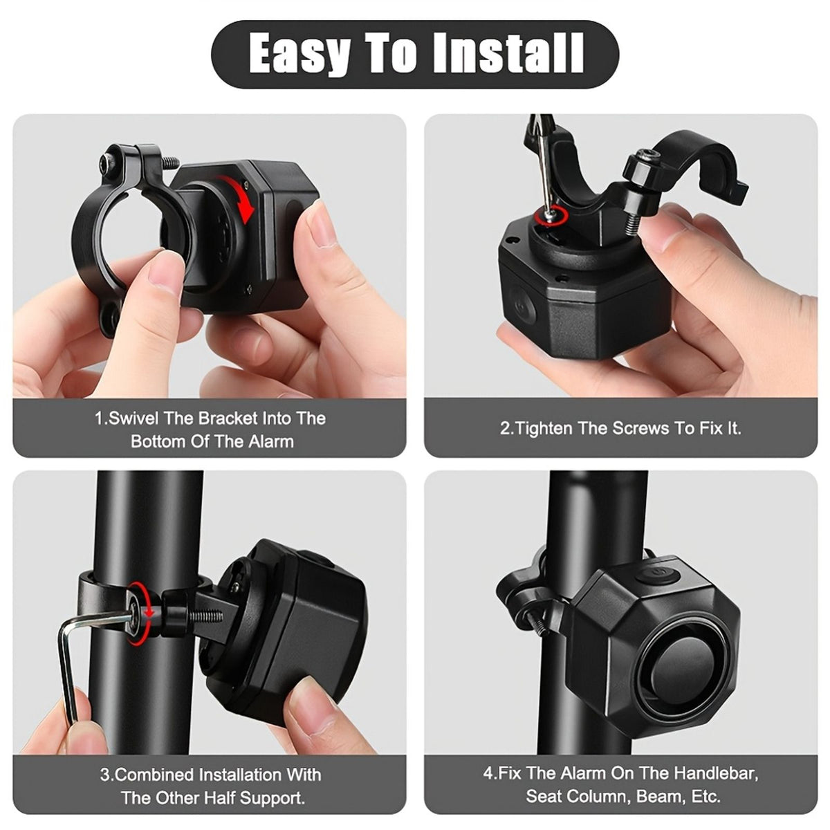 bike vibration sensing alarm usb charging remote image 2