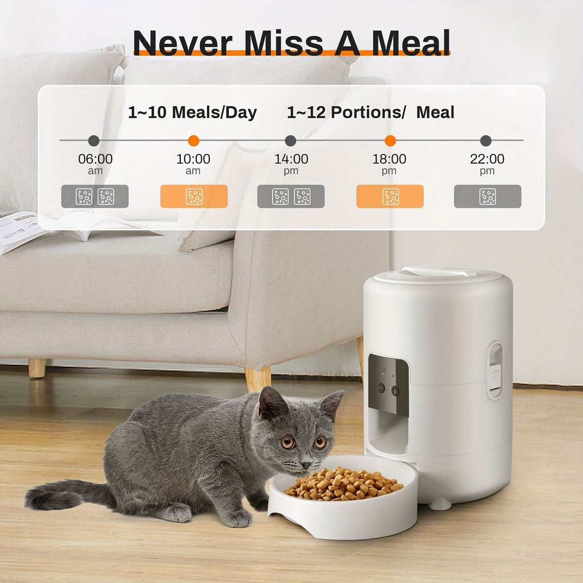 smart 2l pet feeder app wi fi enabled remote control image 2