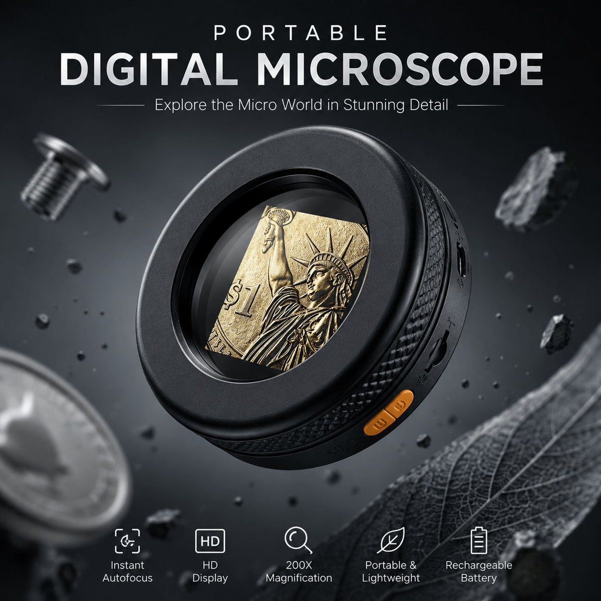 portable digital microscope 1980p hd display instant image 4