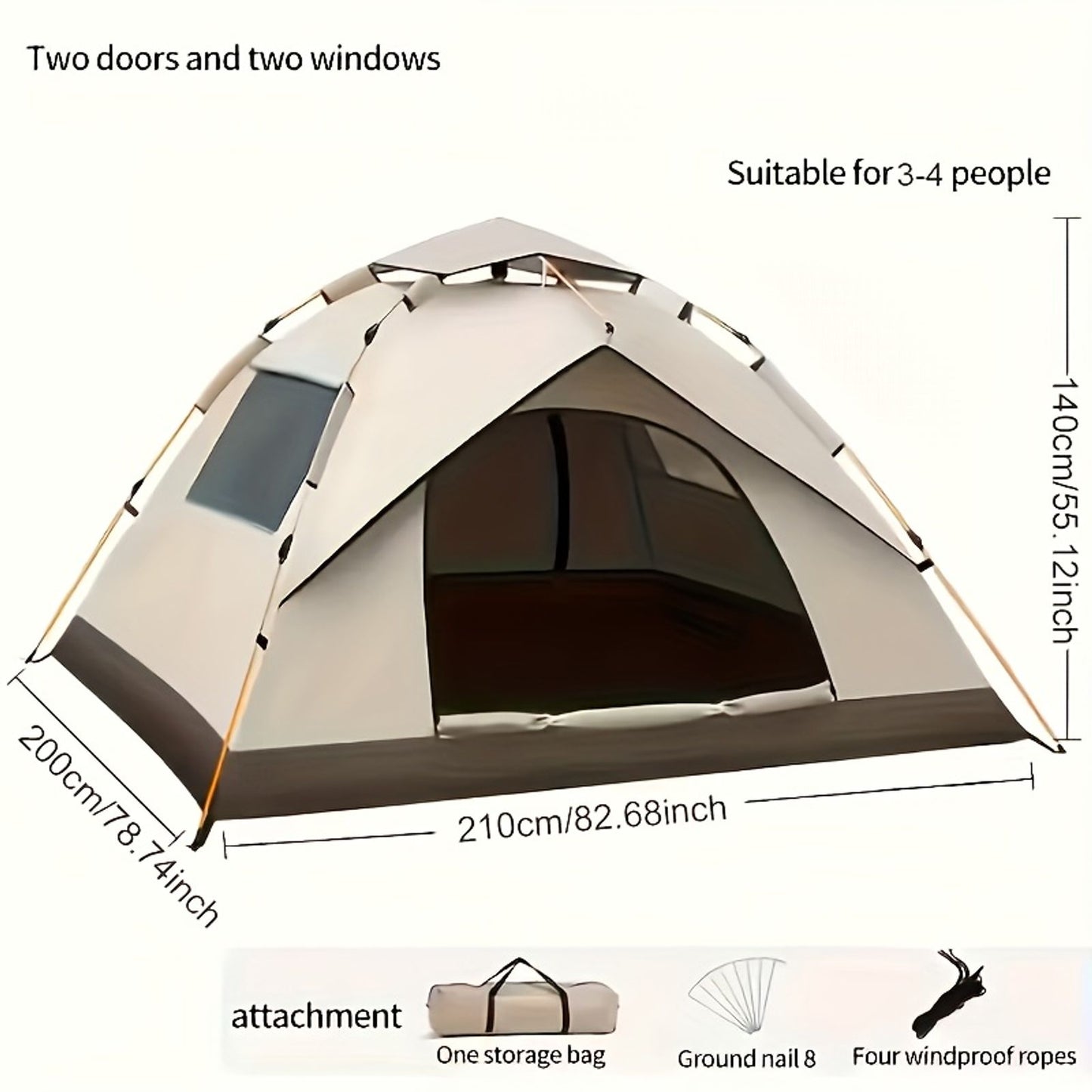 automatic instant setup camping tent 1 3 3 4 person image 10