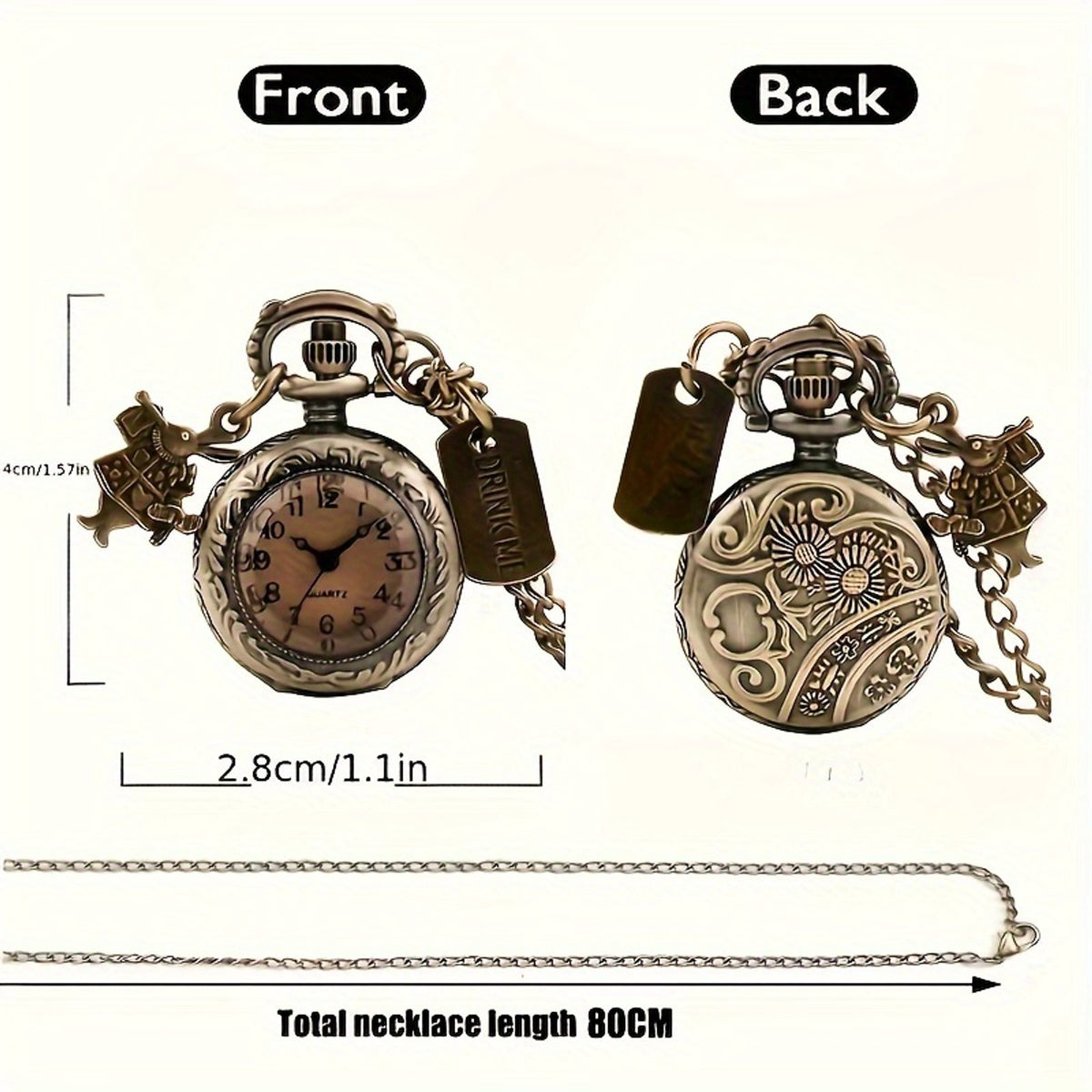 复古兔子标签展示小型石英怀表吊坠时钟男女礼品 jewelry accessories temu {REGION_NAME image 4