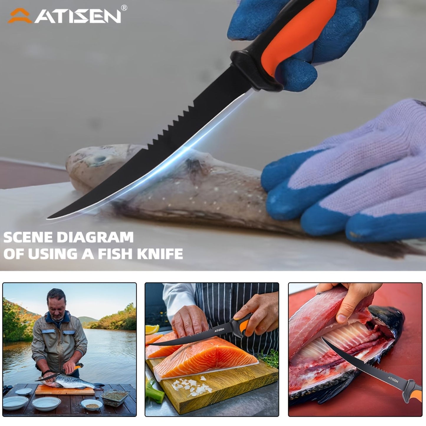 fish knife set bait knife shrimp tongs knife image 12