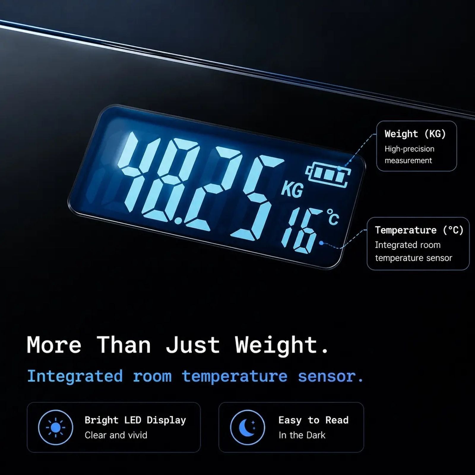 Conridel Electronic Digital Bathroom Scale, High Precision LCD Display, Precise Weight Measurement, Thin Design, Max Weight 180 Kg/400 Lb, Body Weight Scale for Bathrooms, Living Room, Bedroom and Home Use, Weighing Scale for Body Weight image 6