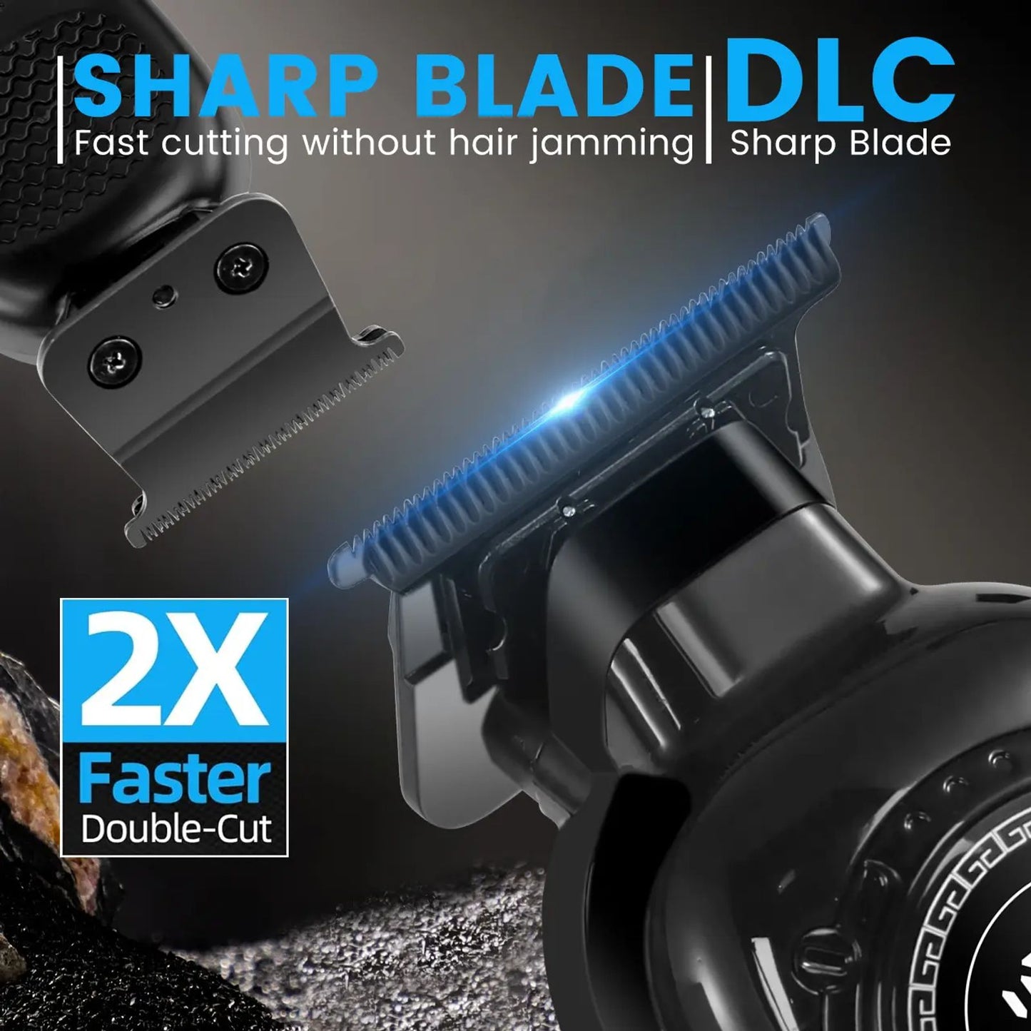 Professional Hair Clipper for Men,Cordless Electric Beard Trimmer Men, Sideburns and Beard Trimmer, Electric Shaver, Zero Gapped T-Blade Hair Trimmer with LCD Display and 3 Guide Combs image 4