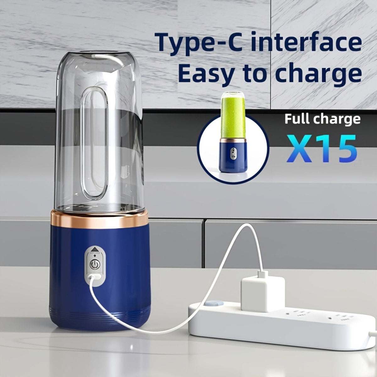 portable 6 blade multifunctional juicer two detachable cups image 7