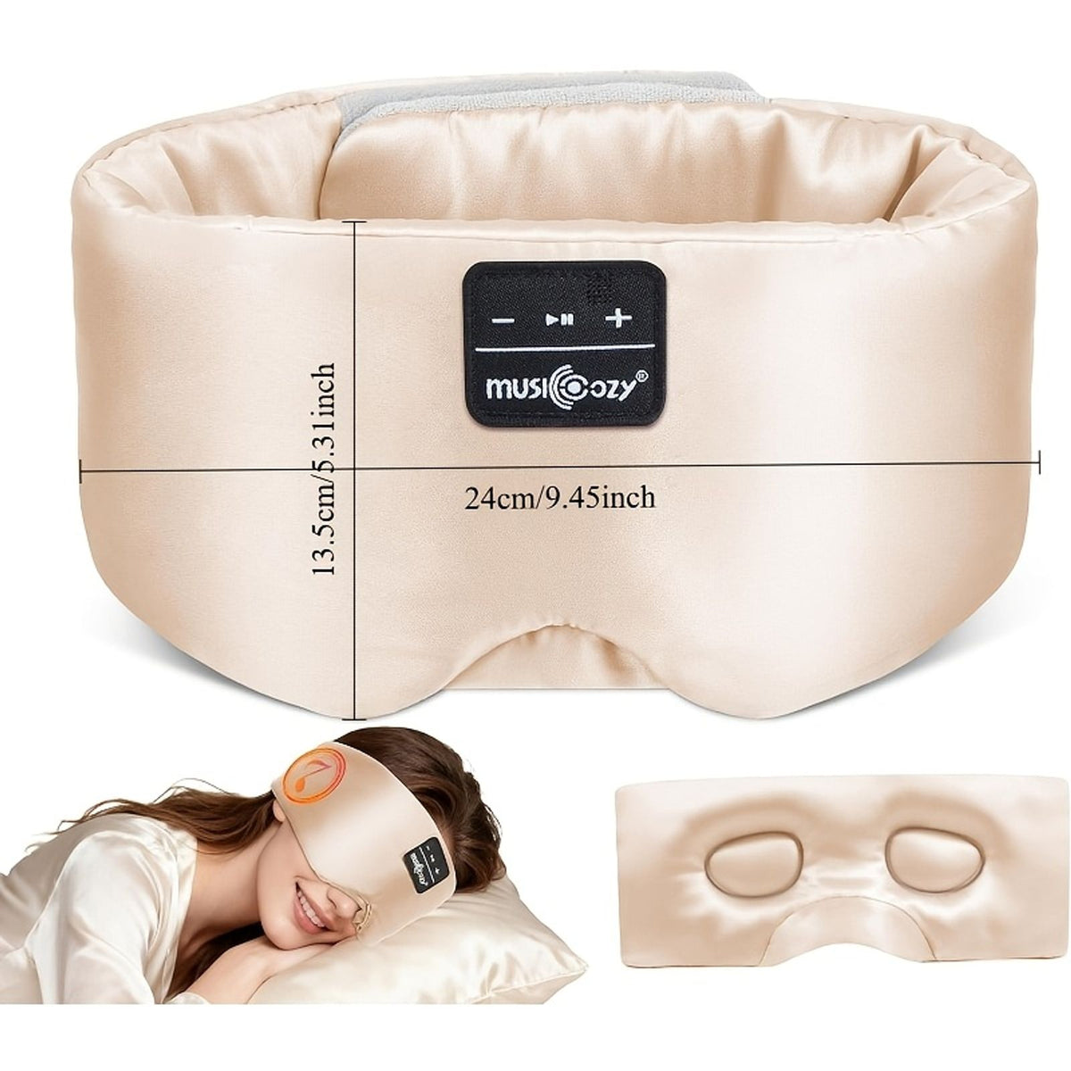 3d wireless sleep eye mask headphones features image 2