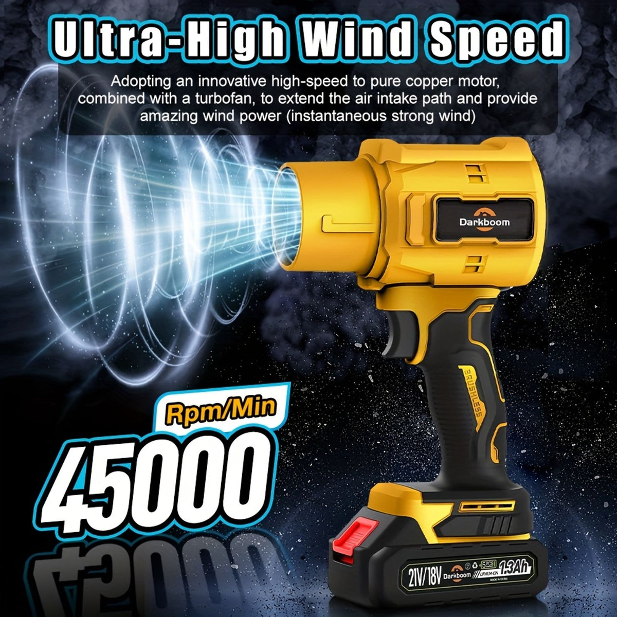 handheld leaf blower cordless 45000rpm turbo blower 2pcs image 6