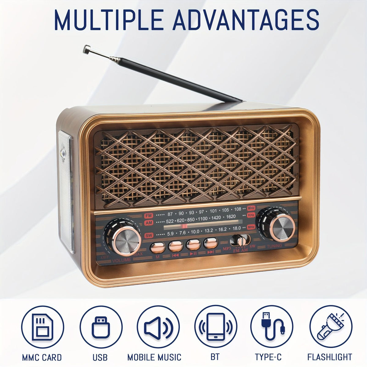 hr 31btl portable radio fm vintage speaker shortwave radio image 2