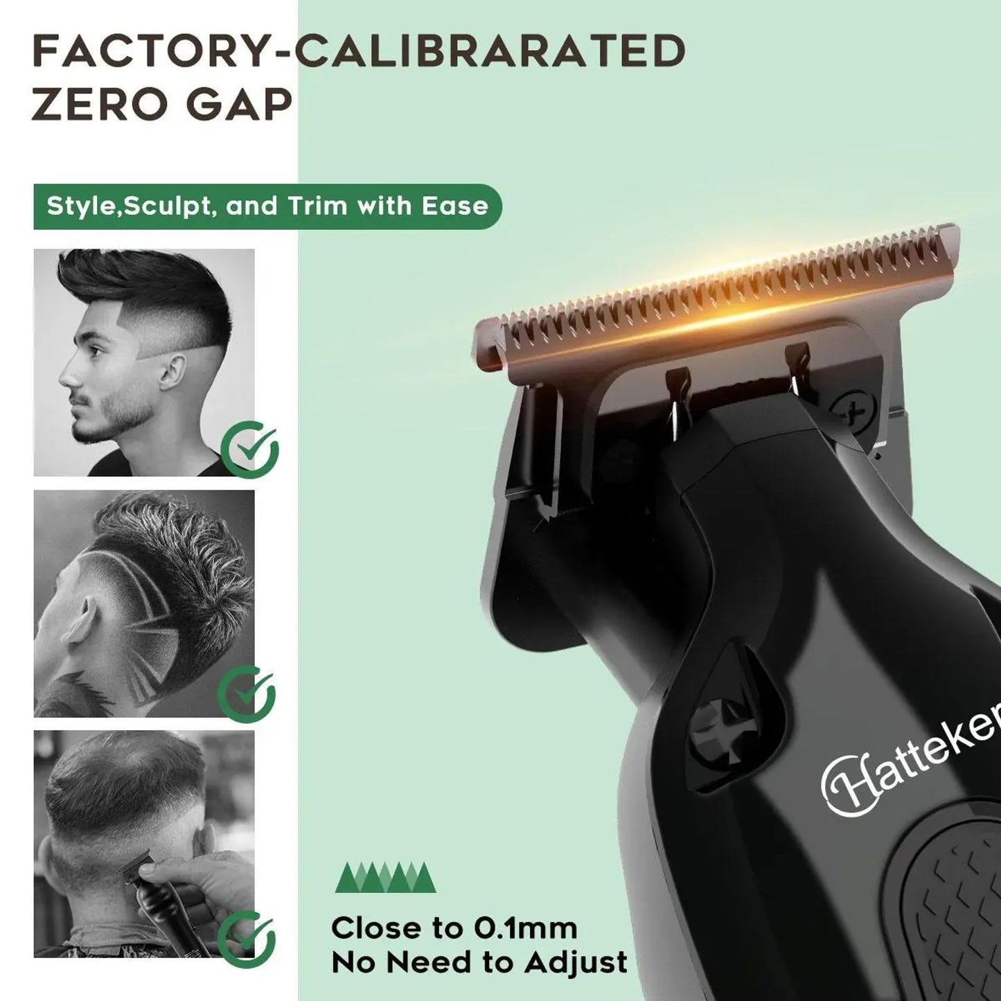 Hatteker Professional Hair Clippers Kit for Men, Cordless Clippers and Trimmers Set, Rechargeable Beard Trimmer,Hair-cutting Kit Barber Clippers for Salon and Home Use，Christmas Gift For Friend image 4