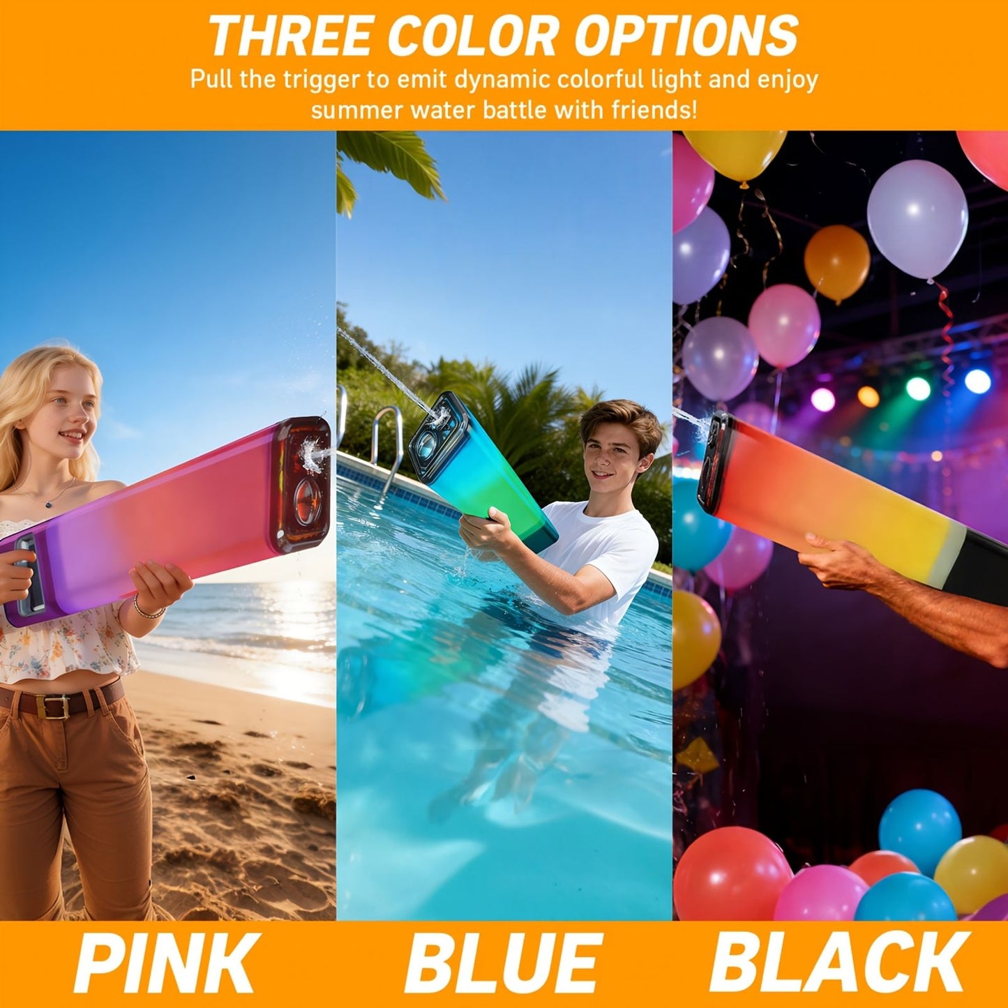 self electric water gun pulsating water gun led image 7