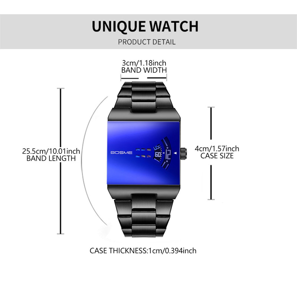 square dial mens watch business quartz wristwatch temu image 10