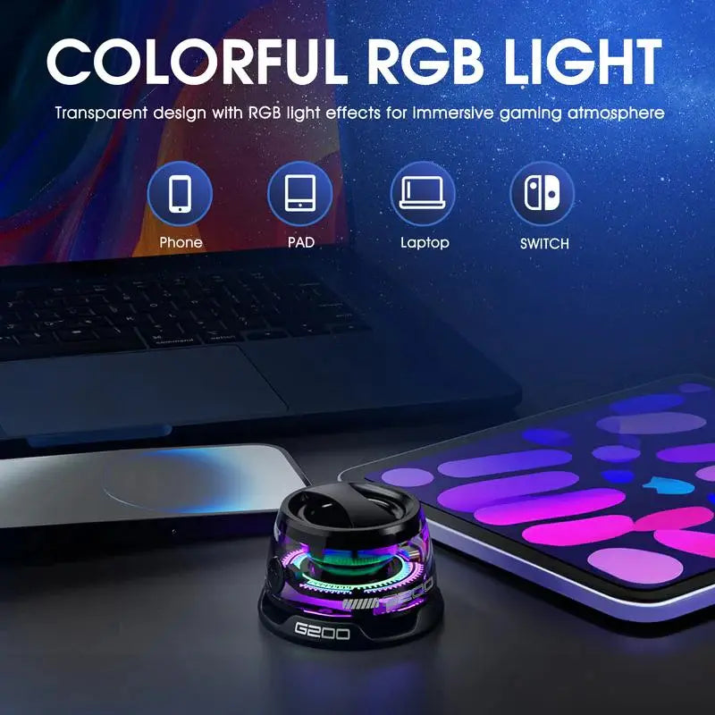 G200 Mini Bluetooth Speaker with Magnetic Base & LED Lights, Portable 5W Driver, 4-Hour Battery Life, Compatible with iPhone 13/14/15/16, Ideal for Travelling & Camping